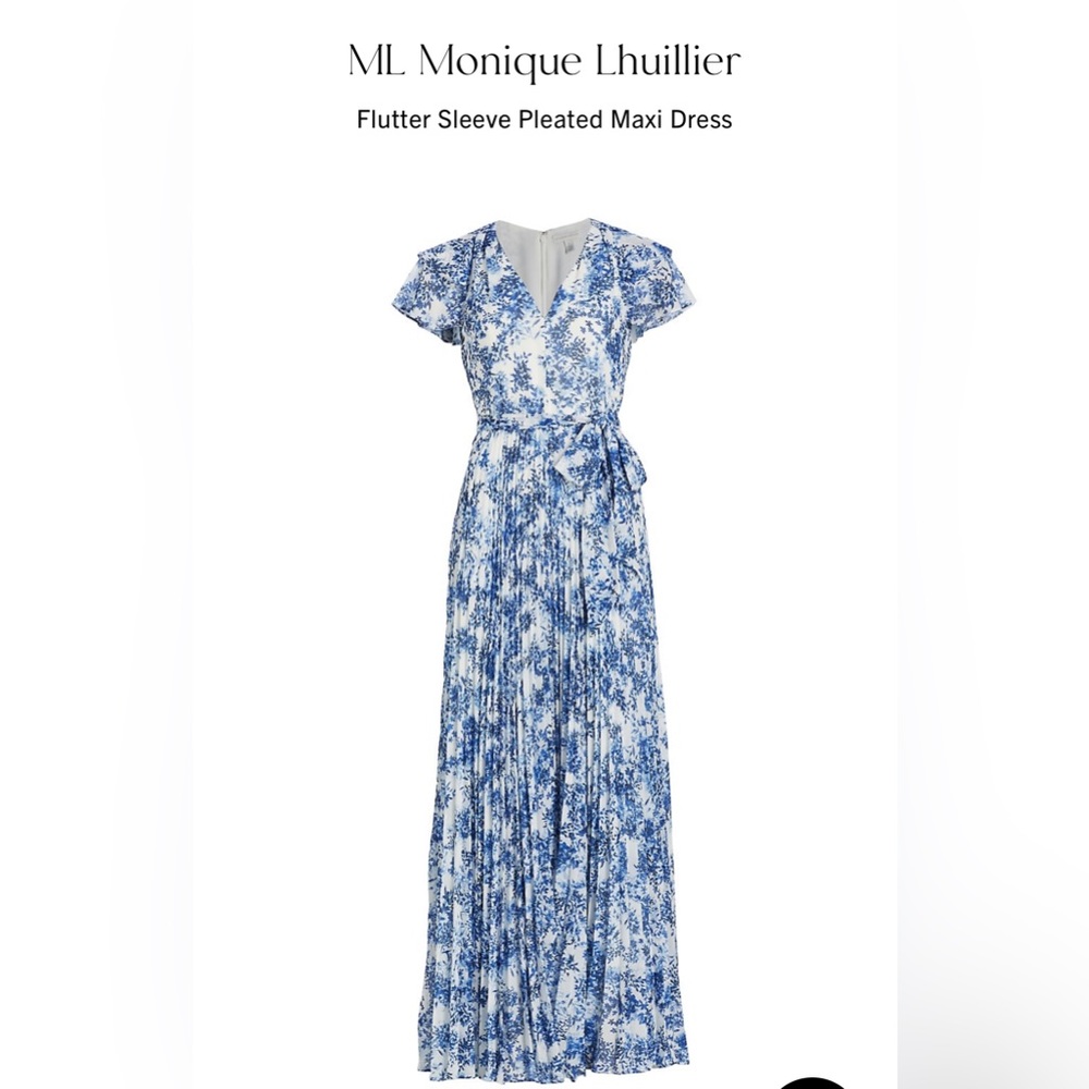 ML Monique L’Huillier blue maxi dress